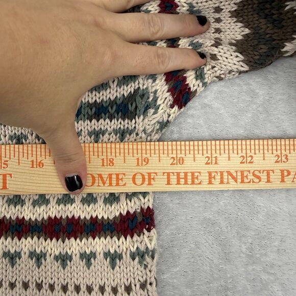 Vtg Eddie Bauer Chunky Knit Sweater Men Large Fair Isle Nordic Grandpa 90s Cosby - Picture 5 of 8